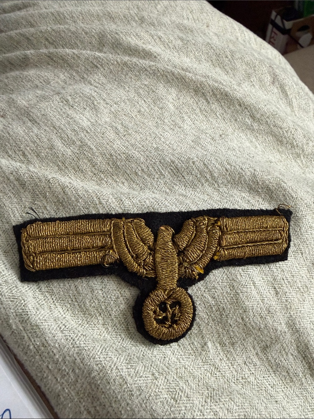 WWII German Navy Officer Bullion Breast Eagle Patch